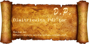 Dimitrievits Péter névjegykártya