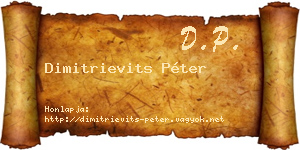 Dimitrievits Péter névjegykártya